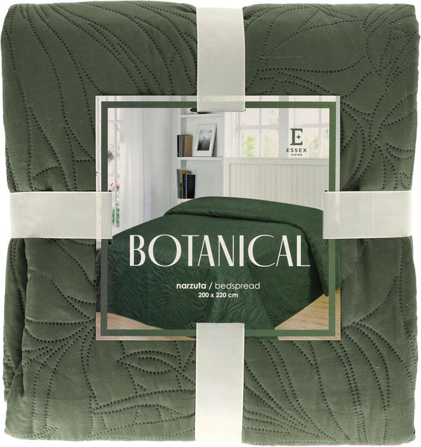 ESSEX - Tagesdecke 200 X 220 Cm, Ideale FÃ¼r Schlafzimmer, BettÃ¼berwurf Weich Und Bequem, Modernen Steppung - Botanical, GrÃ¼n
