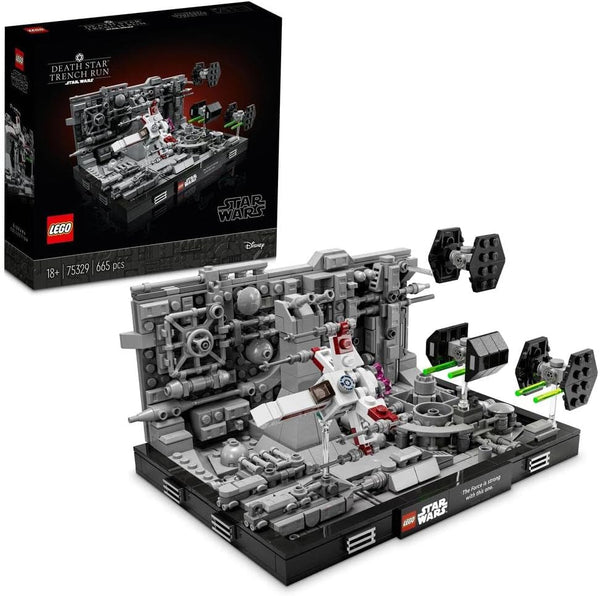 LEGO 75329 Star Wars Death Star Trench Run Diorama Set, kit model pentru adulți cu X-Wing-ul lui Luke Skywalker, merchandise pentru fani din A New Hope, decorare cameră, cadou