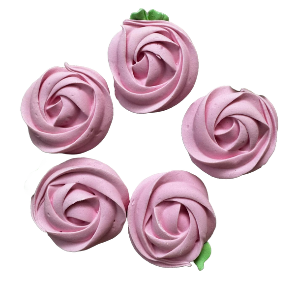 Set of 5 edible decorations in honey, light pink flowers