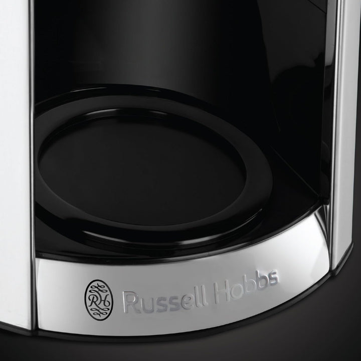 Cafetiera Russell Hobbs [cronometru digital, cap efervescent pentru extracție și aromă optime] Luna Grey (Max 12 cești, halbă de sticlă de 1,5L, placă de menținere la cald, 1000W) Filtru de cafea 23241-56