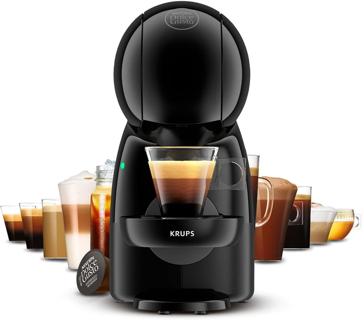 NESCAFÉ Dolce Gusto Piccolo XS by KRUPS, Aparat de cafea cu capsule, 15 bar, Rezervor de apă 0.8L, Mod de economisire a energiei, Se potrivește în orice bucătărie datorită amprentei reduse, Băuturi calde și reci, Antracit, KP1A3B