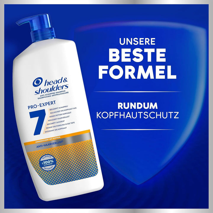 Head & Shoulders PRO-EXPERT 7 Anti-Haarverlust Anti-Schuppen-Shampoo Angereichert Mit Koffein 800Ml Pumpe. Bekämpft 7 Kopfhautprobleme, Kopfhautschutz