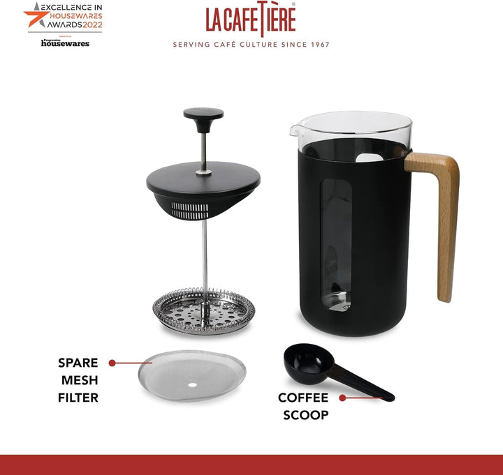 La Cafetière Pisa filtru de cafea din oțel inoxidabil, 8 cești, negru, în cutie cadou