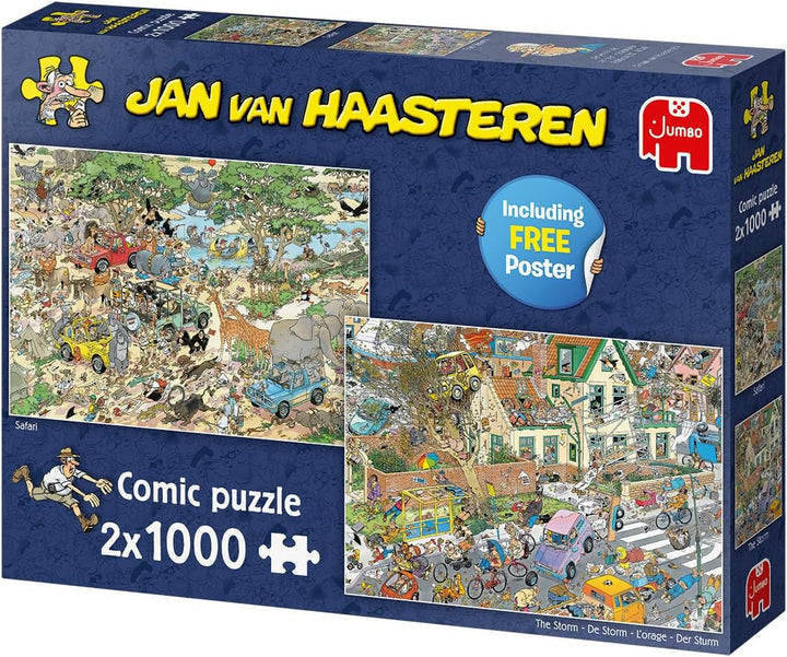 The Storm + The Safari, puzzle jigsaw 1000 piese adulți X 2