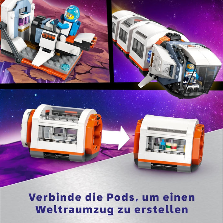 Stație spațială modulară LEGO City Space, model de navă spațială cu vehicule spațiale, cadou pentru copii, băieți și fete de la 7 ani, stație de cercetare modulară cu 6 figurine de astronauți 60433