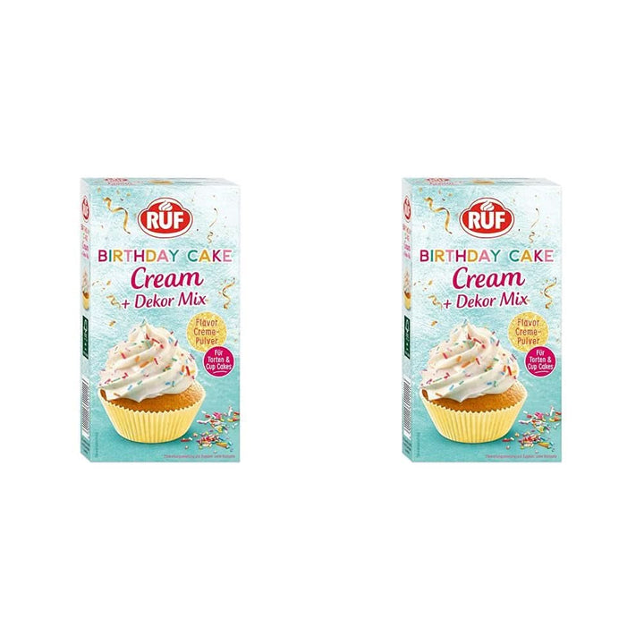 RUF Birthday Cake Cream, pudră de cremă cu aromă de vanilie și caramel și decor colorat, 110 grame