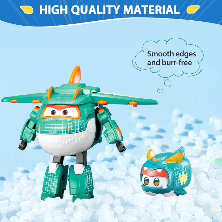 Super Wings EU770447 - Transforming Tino & Pet, figură de joacă transformabilă cu înălțimea de aprox. 14,5 cm și animal de companie cu înălțimea de aprox. 4,3 cm, pentru copii cu vârsta de peste 3 ani