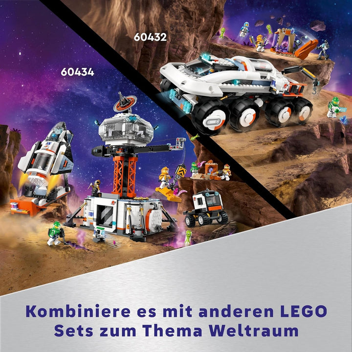 Stație spațială modulară LEGO City Space, model de navă spațială cu vehicule spațiale, cadou pentru copii, băieți și fete de la 7 ani, stație de cercetare modulară cu 6 figurine de astronauți 60433