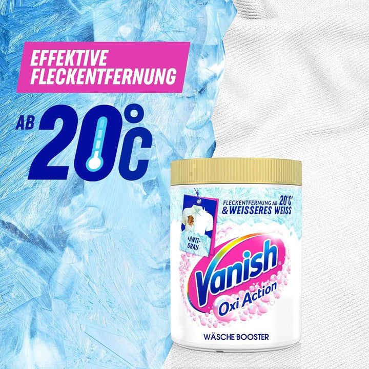 Vanish Oxi Action Powerwhite Powder - 1 X 1,125 Kg - pudră de îndepărtare a petelor și de îmbunătățire a rufelor fără clor - pentru rufe albe