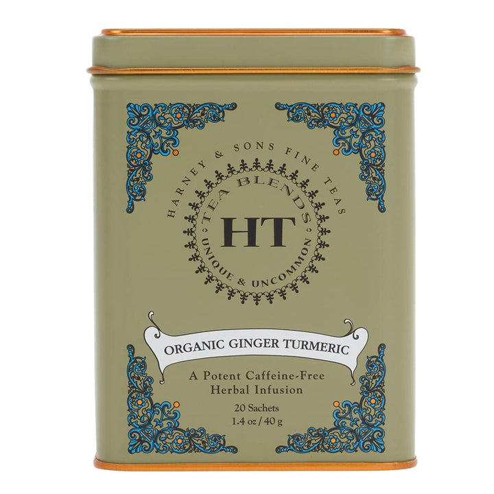 HT Organic Ginger Turmeric Tea, 20 Sachets of Soothing Ginger Turmeric Tea Tea USA Naty Shop