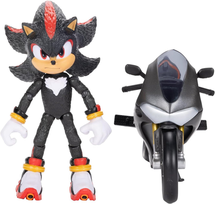 Sonic 3 The Movie Shadow Figure, 15 Cm, Movable, Inclusiv Shadow Mobile de la Jakks Pacific, Acoustic, Negru