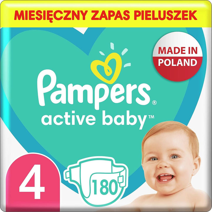 Pampers, Scutece pentru copii mărimea 4 (9-14 kg), 180 bucăți