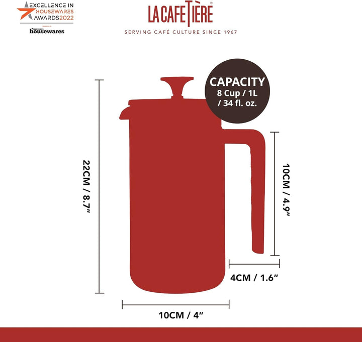 La Cafetière Pisa filtru de cafea din oțel inoxidabil, 8 cești, negru, în cutie cadou