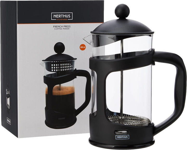 NERTHUS Presă franceză Presă franceză de cafea 350 Ml, Pp/ Sticlă borosilicată/Ss, negru