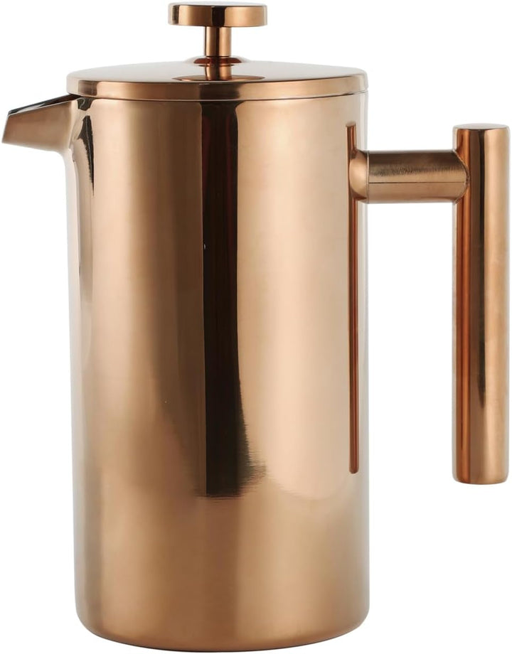 ECHTWERK Presă franceză din oțel inoxidabil, presă de cafea termoizolată cu pereți dubli, filtru de cafea cu filtru de presă pentru acasă, camping și birou, Black Edition, 800 Ml