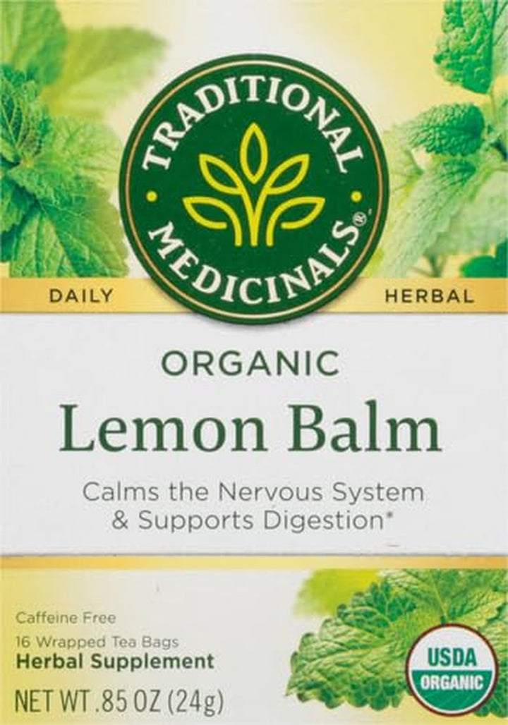 Organic Lemon Balm Herbal Tea, Calming and Supports Digestion, (Pack of 1) - 16 Tea Bags Tea USA Naty Shop