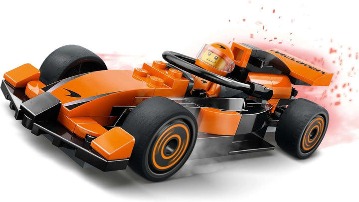 LEGO City F1 Racer cu mașină de curse Mclaren - Model de jucărie Formula 1 cu mașină de curse și minifigurină - cadou mic pentru băieți și fete de la 6 ani sau fani ai sporturilor cu motor 60442