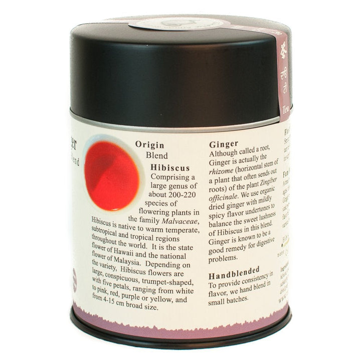 , Hibiscus Ginger Tea, Loose Leaf, 3.0 Ounce Tin to Make 50 Cups Tea USA Naty Shop