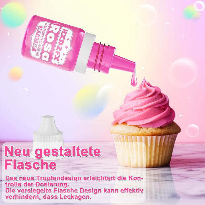 Lebensmittelfarbe Gel - 10 Farben Vegan Lebensmittelfarben, Hochkonzentriertes Lebensmittel Farbe Für Tortendeko, Macarons, Getränken, Osterei, DIY Slime - 6Ml