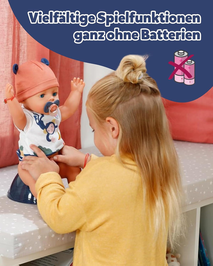 BABY Born Emma în stil junglă - Păpușă de 43 cm înălțime - 10 funcții Inclusiv accesorii și rochiță în culori unisex - Funcționează fără baterii - Potrivit pentru copii cu vârsta de 3 ani și peste