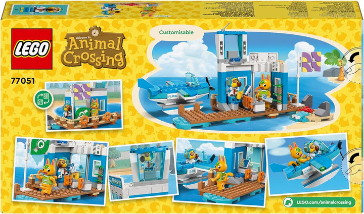 LEGO Animal Crossing Fly with Dodo Airlines, set de jocuri video, jucărie de aeroport, hidroavion și minifigurină pilot, cadou pentru fete și băieți cu vârsta de 7+ 77051