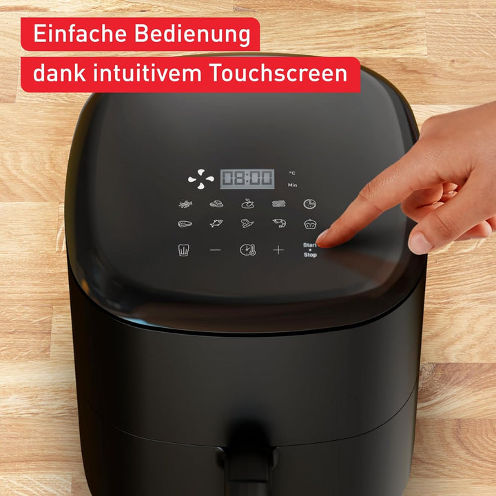 Tefal Easy Fry Max 5L Heißluftfritteuse, 10 Automatische Garprogramme, Digitaler Touchscreen, Zeit-/Energiesparend, Antihaftbeschichtung, Schwarz, EY2458