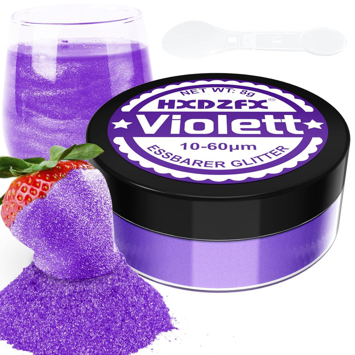 Essbarer Glitzer Für Getränke - Lebensmittelfarbe Pulver, Schimmerndes Glitzerpulver, Lebensmittel Glitzerpuder Für Schokolade, Kuchen, Fondant, Drinks - 8G (Frucht Grün)