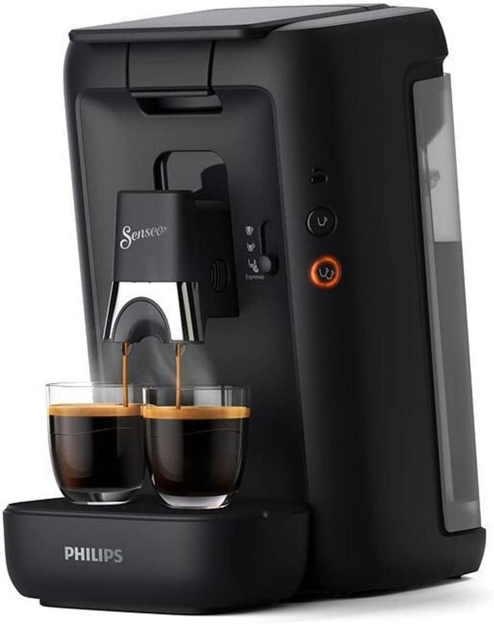 Aparat de cafea cu doze Philips Senseo Maestro cu selecție a intensității cafelei și funcție memo & spumator electric de lapte Krups XL1008 | Capacitate de spumare de până la 150 ml negru