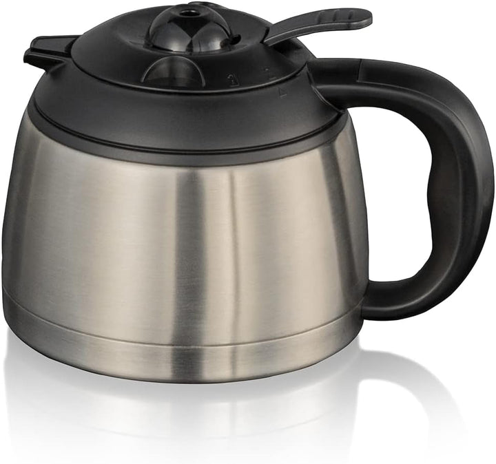 Cloer 5009 Cafetieră cu filtru cu funcție de menținere la cald, pentru până la 8 cești, 800 W, cu ulcior de vid din oțel inoxidabil, ulcior cu filtru 1X4, negru
