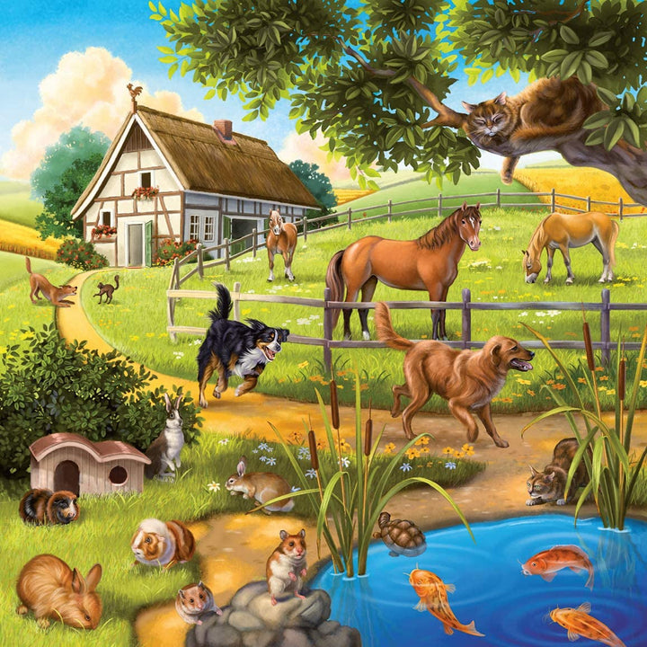 Ravensburger Puzzle jigsaw pentru copii - 09265 Forest/Zoo/Pets - puzzle jigsaw pentru copii de peste 5 ani, cu 3X49 piese