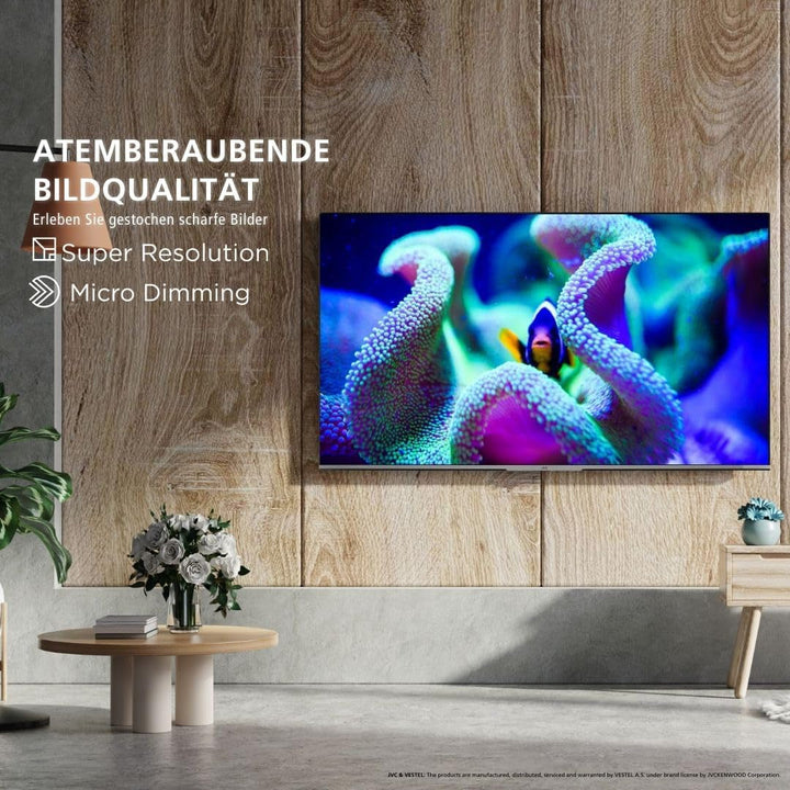 JVC QLED TV 40 Zoll Fernseher Full HD Android Smart TV (HDR, Triple-Tuner, Bluetooth) LT-40VQF545A