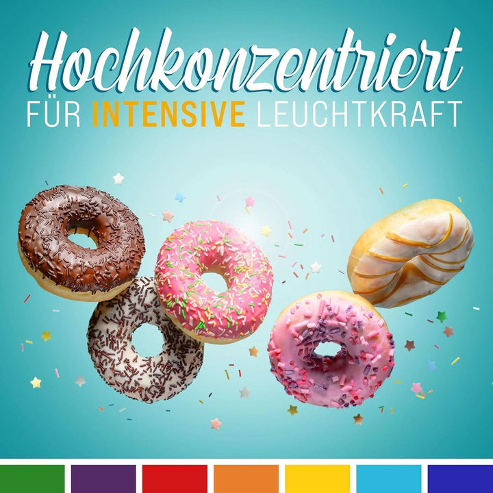 Lebensmittelfarbe Set Ostern 7X10Ml Farbstoff Hoch Konzentriert, Made in DE Zuckerfrei, Flüssig, Zum Färben Von Getränken, Kuchen, Teig, Toppings, Slime Uvm. Tortendeko - Backzubehör