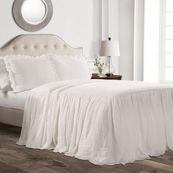 Lush Decor Tagesdecke Mit RÃ¼schenrock, Polyester, WeiÃŸ, Doppelbett
