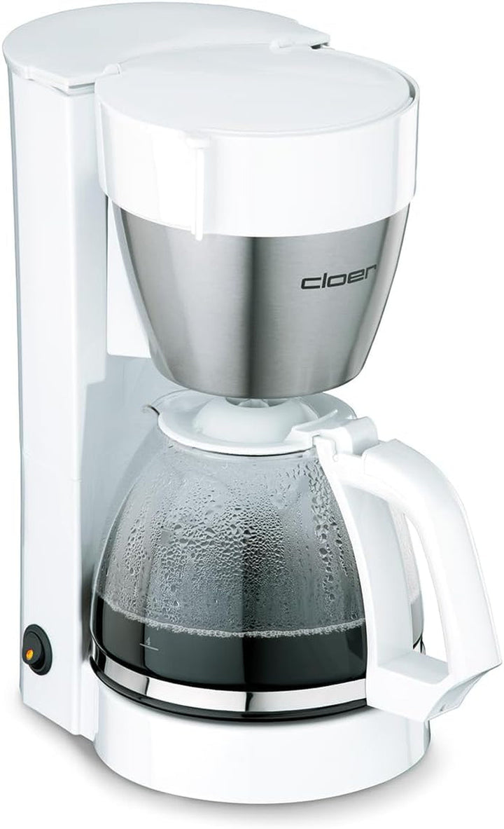 Cloer 5009 Cafetieră cu filtru cu funcție de menținere la cald, pentru până la 8 cești, 800 W, cu ulcior de vid din oțel inoxidabil, ulcior cu filtru 1X4, negru