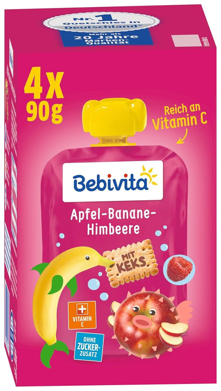 Kids fun fructe și cereale, integrale în mere-banane, pachet de 4 ( 4 X 90 grame )