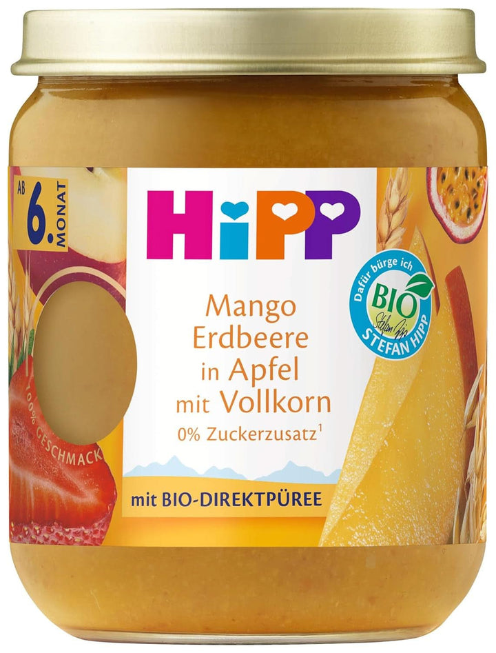 Hipp Bio Frucht Und Getreide Mango Erdbeere in Apfel Mit Vollkorn, 160G, 6Er Pack (6X160G)