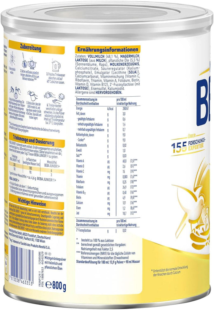 Nestle BEBA JUNIOR 1, formula lapte de la 1 an