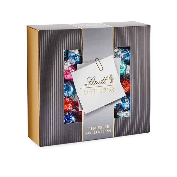 Lindt Schokolade LINDOR Home Office Box | 933 G | Ca. 74 Kugeln Mit Zartschmelzender Füllung, Sorten: Milch, Dark 45%, Erdbeer-Sahne, Cocos, Stracciatella | Pralinengeschenk | Großpackung