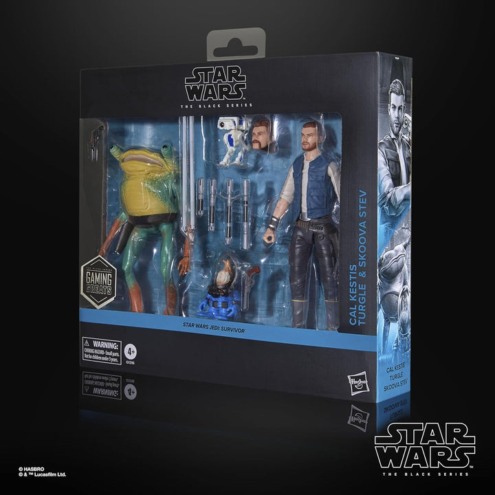 Star Wars seria neagră Cal Kestis, Turgle & Skoova Stev, Star Wars Jedi: Survivor Figuri de acțiune de colecționat (Scară 15 Cm)