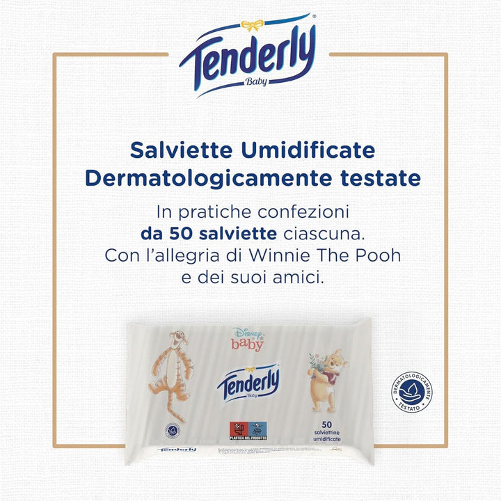 Baby Disney Wipes, 50 Weiche Feuchttücher, Ideal Für Die Tägliche Baby-Reinigung, Mit Disney-Figuren, Made in Italy, Dermatologisch Getestet