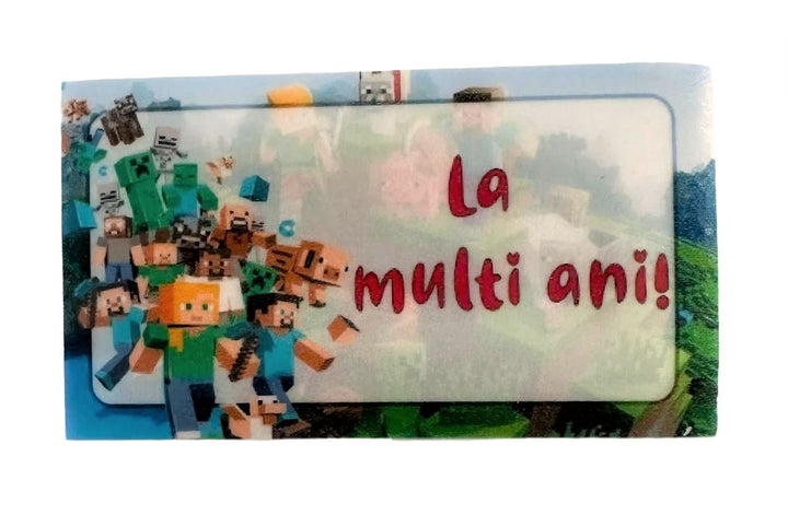 Decoratiune comestibila din zahar, Minecraft - "La multi ani!" - Nati Shop