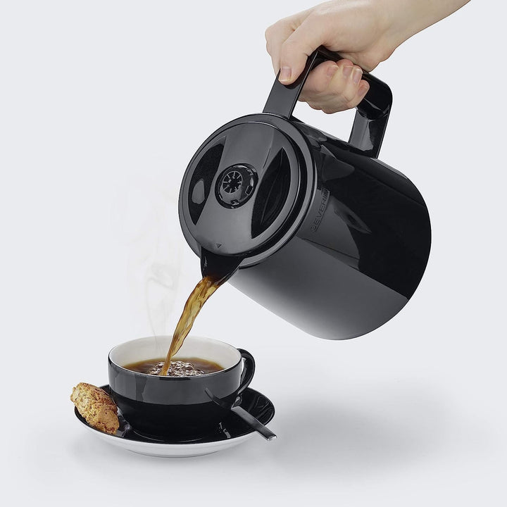 SEVERIN Duo filtru de cafea cu ulcior termo, filtru de cafea pentru până la 16 cești, filtru de cafea atractiv cu 2 ulcioare cu vid, negru, KA 9315