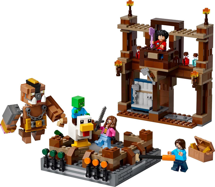 LEGO Minecraft Forest Manor cu ring de box - set pentru gameri cu zombie și Oberborst - jucărie de construcție interactivă cu echipamente și piste - cadou pentru băieți și fete 10+ - 21272