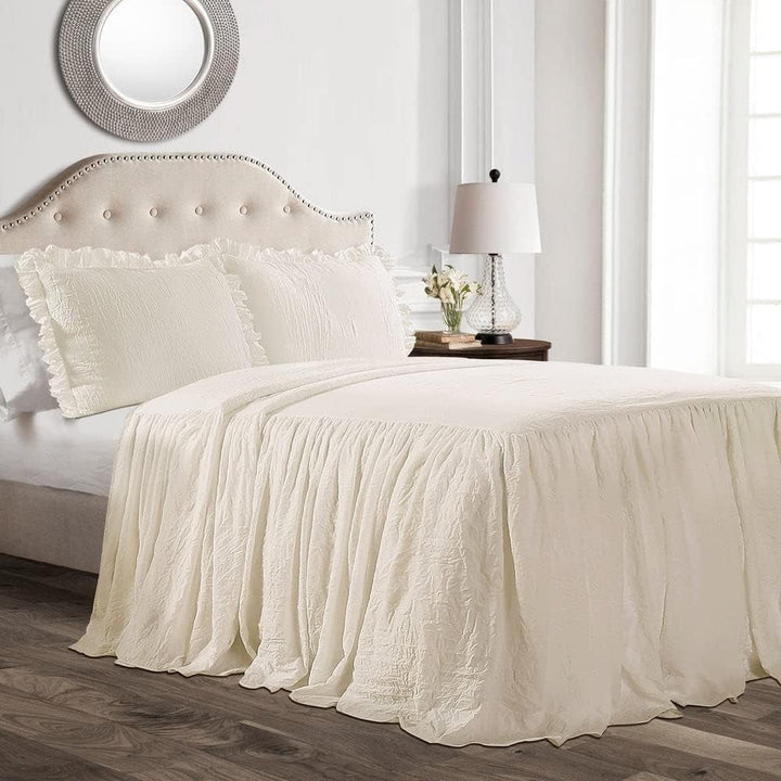 Lush Decor Tagesdecke Mit RÃ¼schenrock, Polyester, WeiÃŸ, Doppelbett