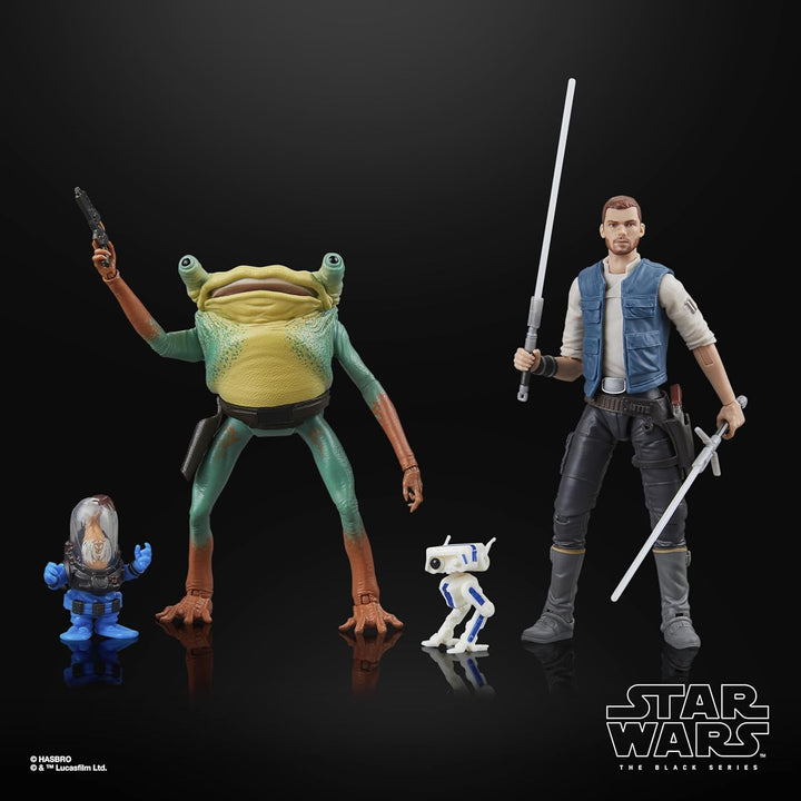 Star Wars seria neagră Cal Kestis, Turgle & Skoova Stev, Star Wars Jedi: Survivor Figuri de acțiune de colecționat (Scară 15 Cm)