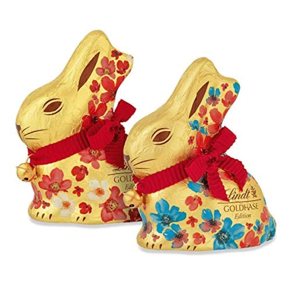 Lindt Schokolade GOLDHASE Blumen Edition | 8 X 100 G GOLDHASE | Premium Vollmilch-Schokolade in Hasenform Zu Ostern | Osterschokolade | Schokoladengeschenk | Schokoladenhase | Osterhase