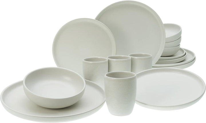 Creatable, 22979, Serie Uno BLACK, 12-Teiliges Geschirrset, Teller Set Aus Steinzeug, Spülmaschinen- Und Mikrowellengeeignet, Made in Portugal