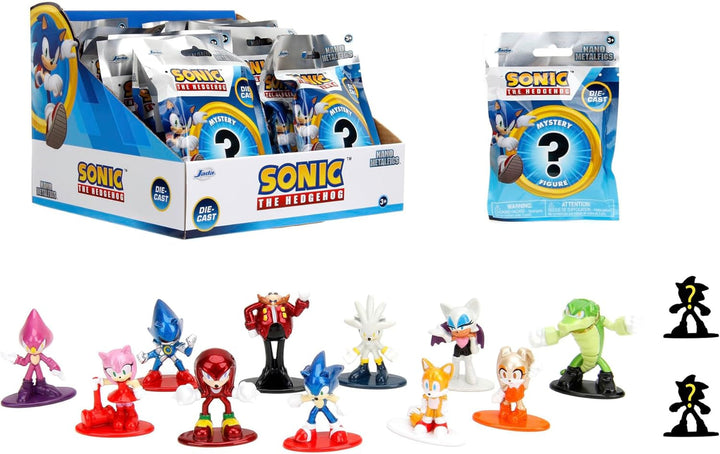 Jada Toys Sonic the Hedgehog Figure (1X Mystery Figure in Blind Pack) - 1 Surprise Collectible Figure From 13 Sonic Figures, Nano Metal Figure (Aprox. 4 Cm) For Children & Fans From 3 Years, Wave 1