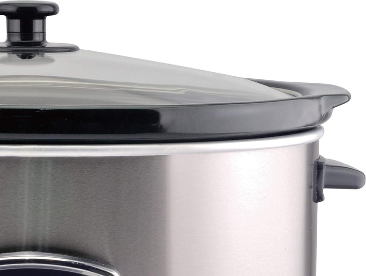 BC.510 Slow Cooker, 280 W, 4,5 Liter, Glaskeramik, Schwarz Und Stahl, Nero E Acciaio