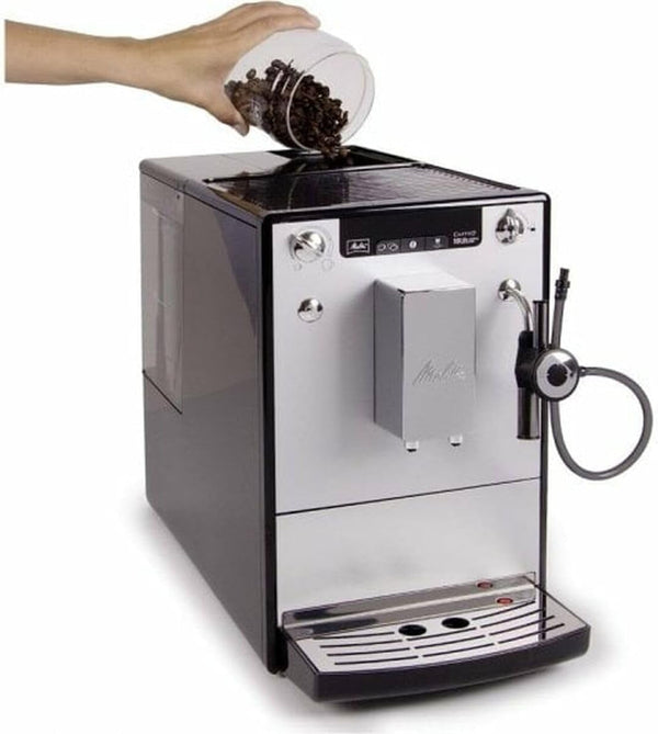 Melitta Solo & Perfect Milk - Mașină de cafea complet automată cu sistem de lapte, mașină de cappuccino pentru, de exemplu, cafea sau cappuccino, argintiu